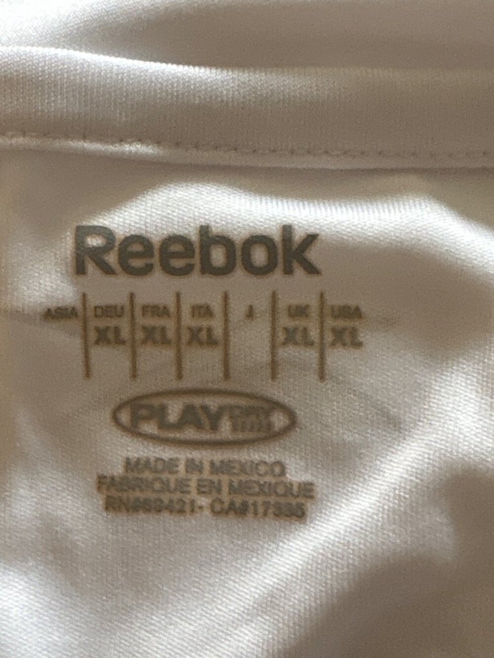Reebok Mens White & Black Mesh Panel Athletic Shirt Short Sleeve Lightweight Bre - Picture 9 of 11